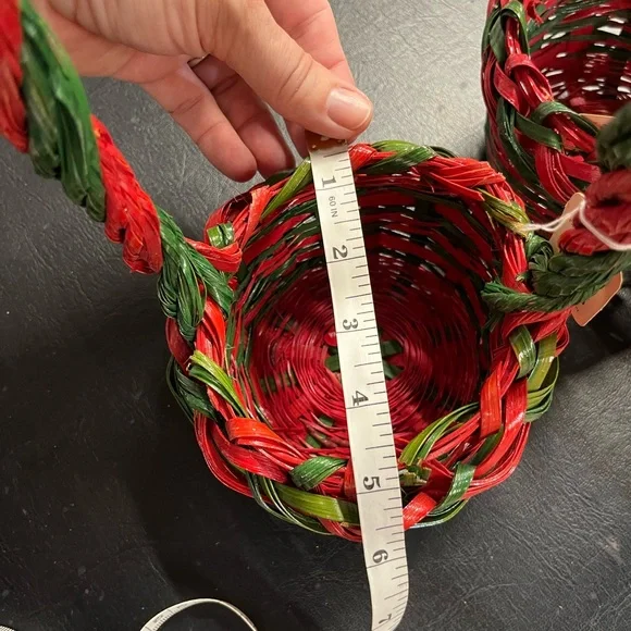 Red & green baskets - set of 3 - Picture 4 of 5